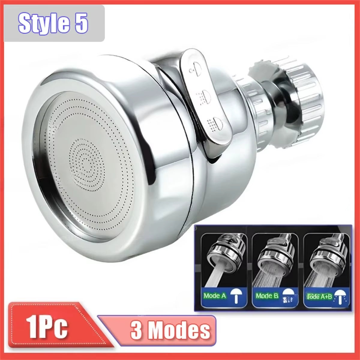 360 Degree Rotatable 2/3 Mode Faucet Extender Water Saving Bubbler Nozzle Adapter for Kitchen & Bathroom Home Faucet Accessories