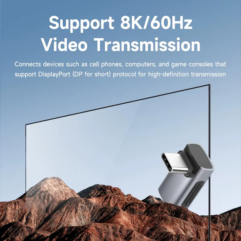 240W USB C to C Adapter - 40Gbps 8K 60Hz Right-Angle Converter for Thunderbolt 4/3, MacBook, iPhone 17 Pro, and Tablets