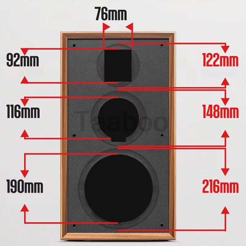 Handcrafted 8-Inch Three-Way Passive Bookshelf Speaker Box for DIY HiFi Audio Enthusiasts