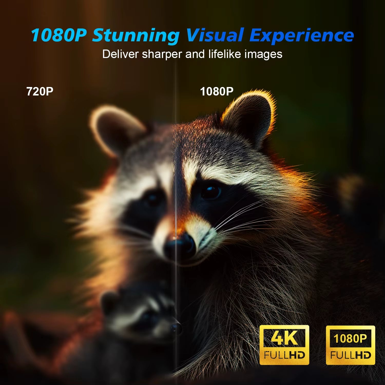 4K Smart Projector - Android 11, 580 ANSI, 1920x1080P Full HD, Wifi6, BT5.0, Voice Control - Ultimate Home Theater Experience