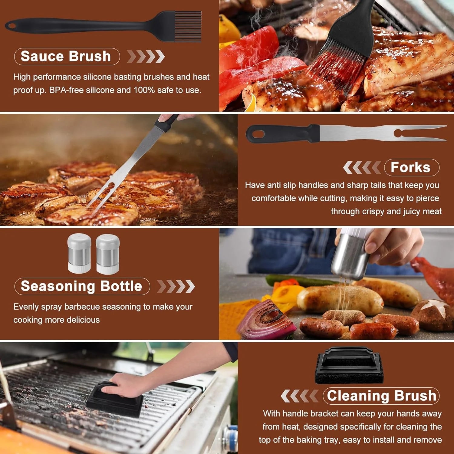 Oxenhors Griddle Accessories Kit, 26Pcs Grilling Accessories Set for Blackstone and Camp Chef, Flat Top Grill Accessories Set with Spatulas, Scraper, Egg Ring, Tong, Basting Cover for Outdoor BBQ