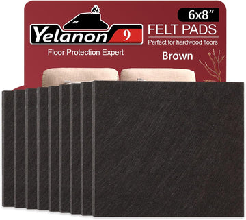 Felt Furniture Pads for Hardwood Floors -8" X 6" Premium Floor Protectors for Furniture, Felt Pads for Chair Legs,Brown