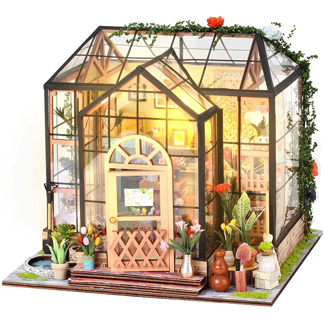 Doll House Kit Mini Flower House Handmade 3D Puzzle Assembly Craft Building Toys Home Bedroom Decoration DIY Craft Kids Gift