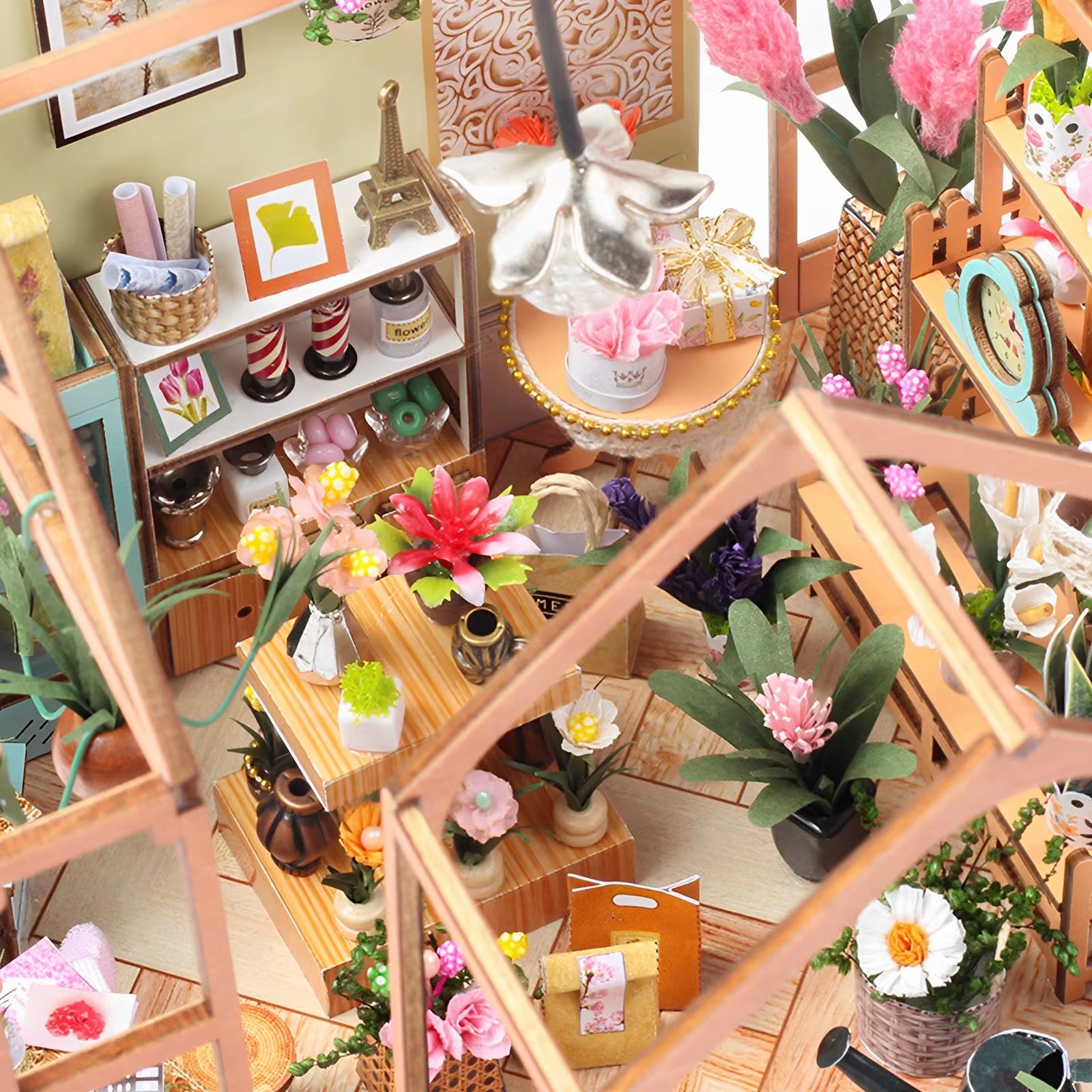 Doll House Kit Mini Flower House Handmade 3D Puzzle Assembly Craft Building Toys Home Bedroom Decoration DIY Craft Kids Gift