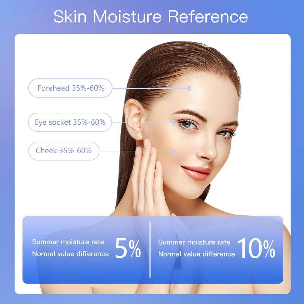 LCD Skin Oil Content Facial Moisture Analyzer Skin Care Tool for Radiant Skin, Digital Moisture Tester Monitoring Skin Health and Beauty Needs