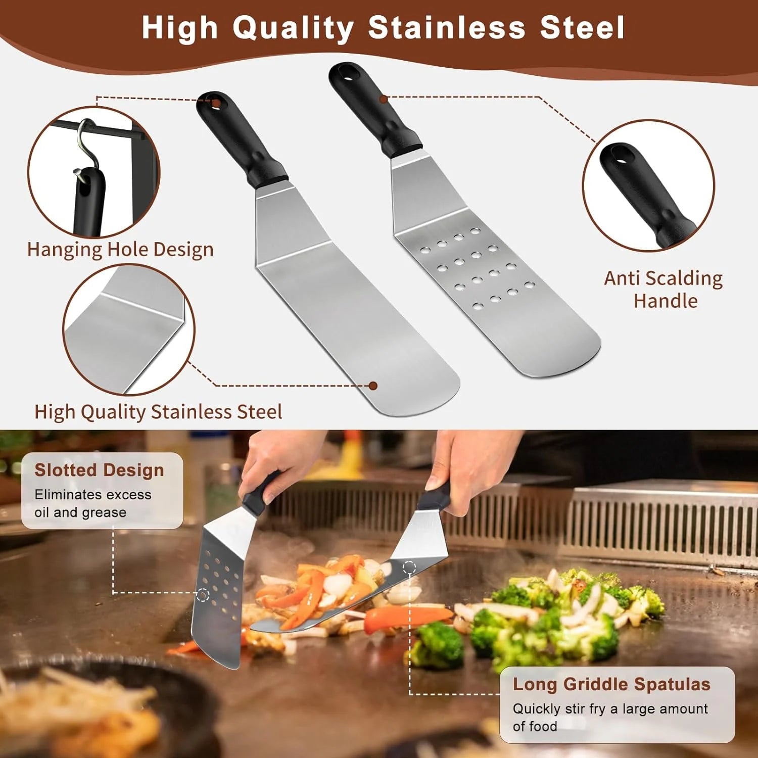 Oxenhors Griddle Accessories Kit, 26Pcs Grilling Accessories Set for Blackstone and Camp Chef, Flat Top Grill Accessories Set with Spatulas, Scraper, Egg Ring, Tong, Basting Cover for Outdoor BBQ