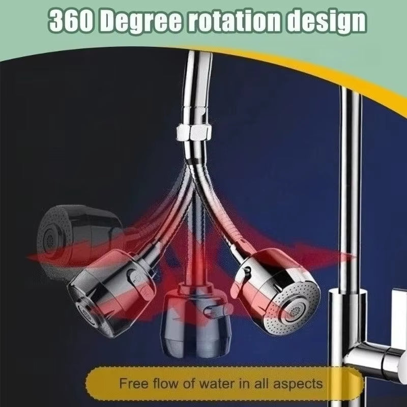 360 Degree Rotatable 2/3 Mode Faucet Extender Water Saving Bubbler Nozzle Adapter for Kitchen & Bathroom Home Faucet Accessories
