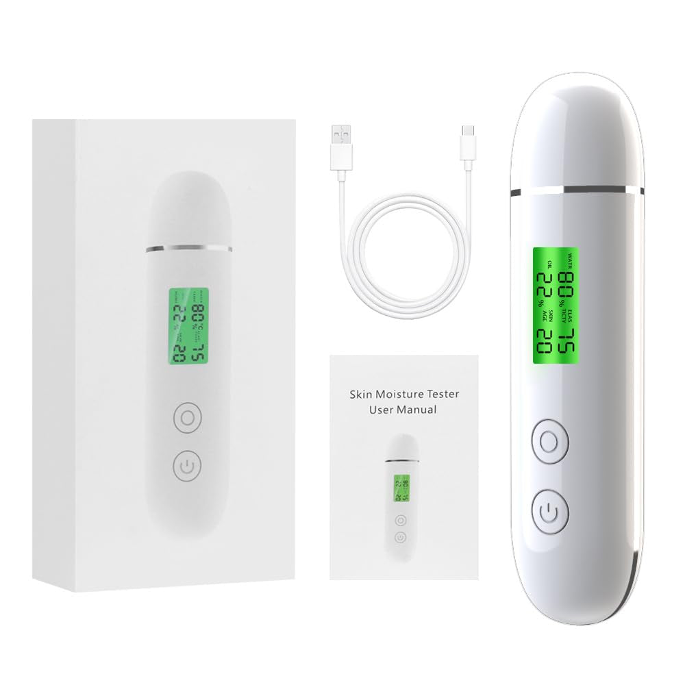 LCD Skin Oil Content Facial Moisture Analyzer Skin Care Tool for Radiant Skin, Digital Moisture Tester Monitoring Skin Health and Beauty Needs